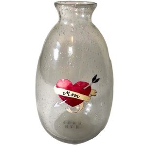 Rae Dunn Bubble Glass Vase Mom Tattoo Heart Arrow Love